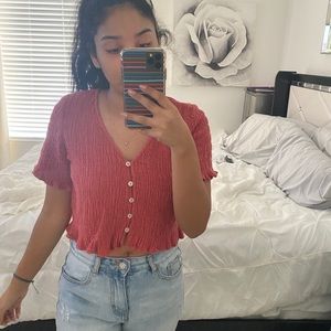 American eagle Coral crop top